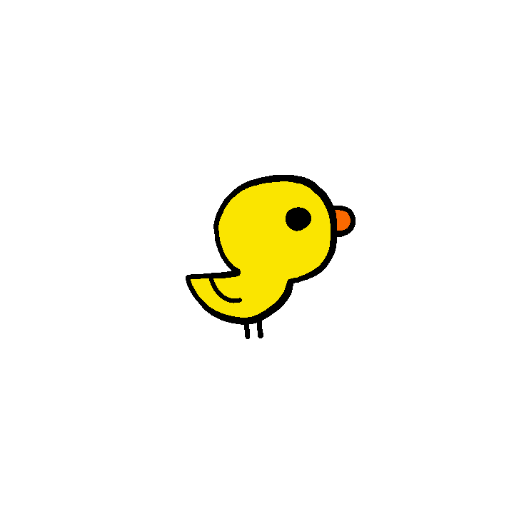 cute yellow duck minimal cartoon doodle