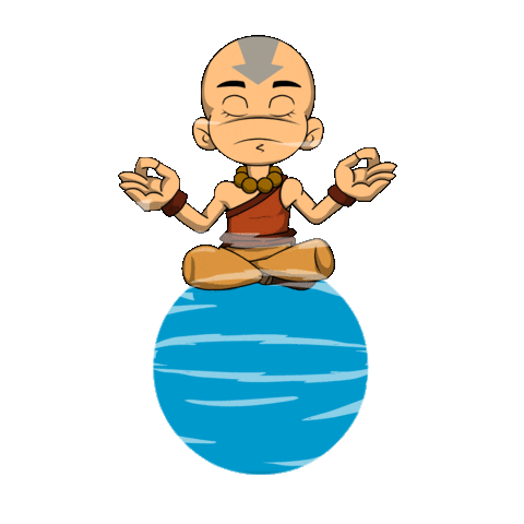 avatar aang meditating air scooter doodle
