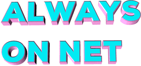 always on net spin 3d text doodle