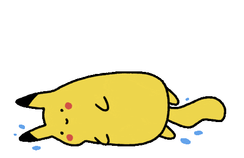 cute pikachu sliding on belly doodle