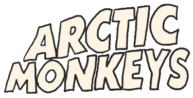 arctic monkeys white text doodle