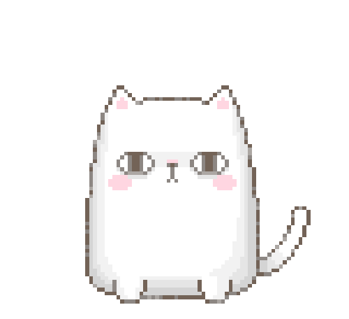 angry white cat pixel doodle