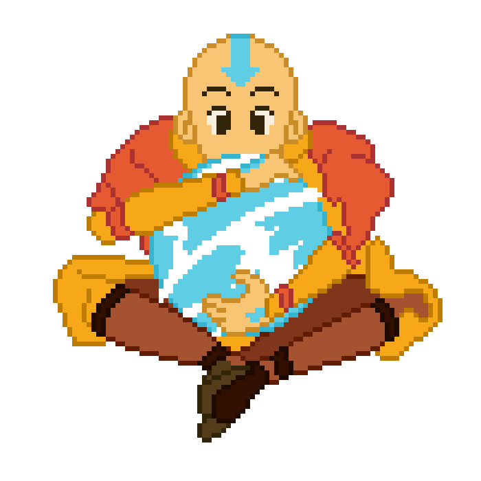avatar aang pixel art doodle