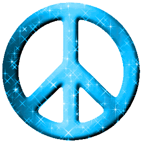 blue glitter peace sign doodle