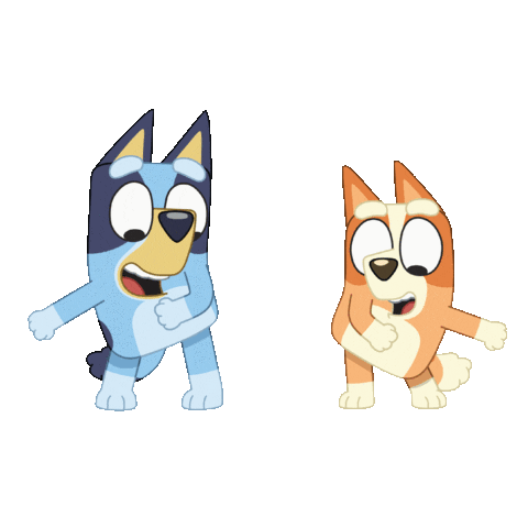 bluey and bingo floss dance meme doodle