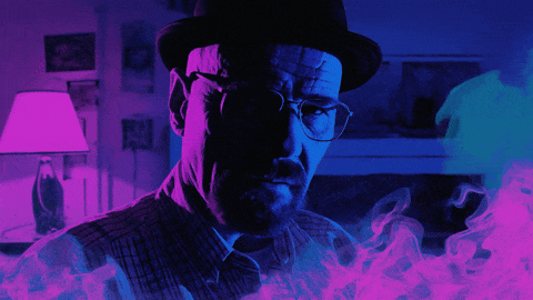 breaking bad walter white neon smoke doodle