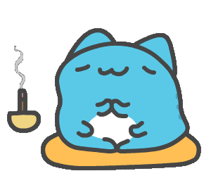 bugcat capoo meditating with incense doodle