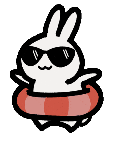 bunny sunglasses summer float doodle