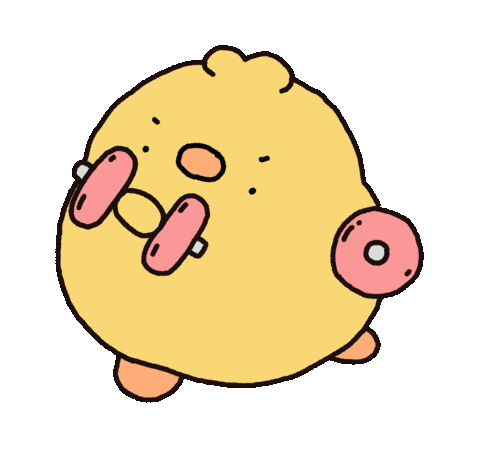 chubby kawaii chick workout doodle