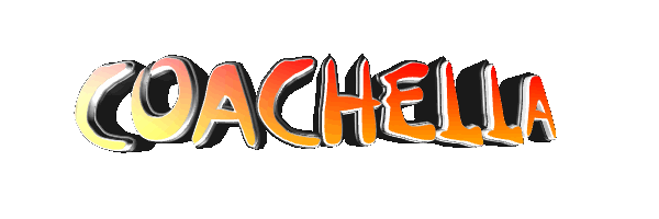 coachella gradient text doodle