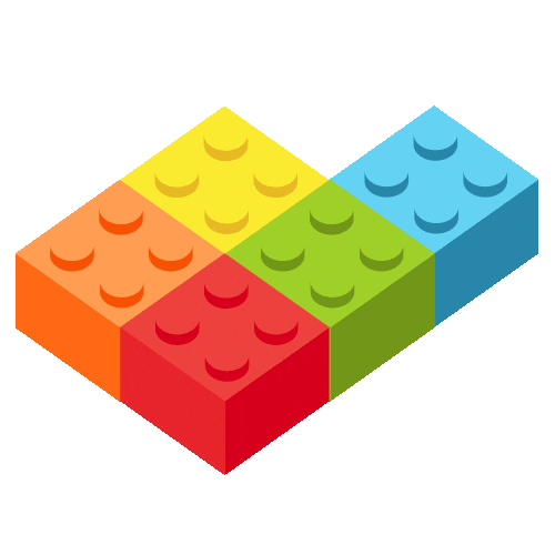 colorful lego bricks doodle