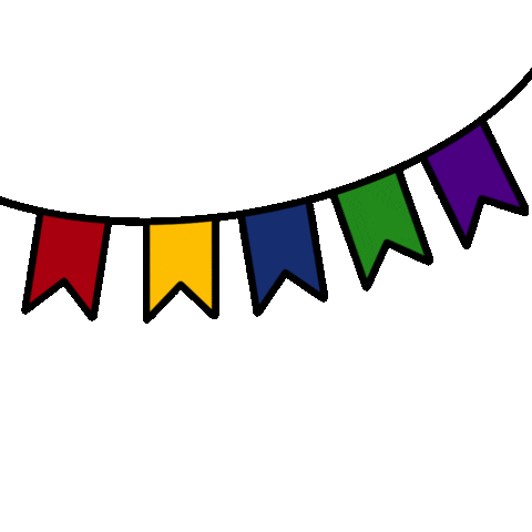 colorful party bunting flags doodle