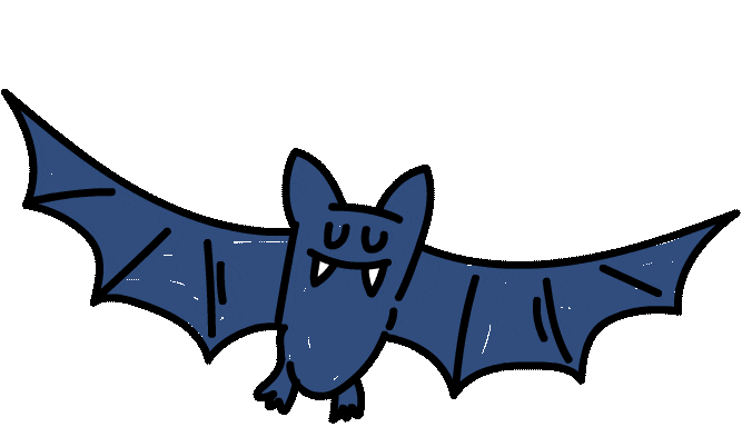 confident bat doodle
