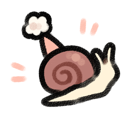 cottage core party snail doodle
