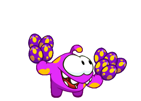 cut the rope om nom character & easter eggs doodle