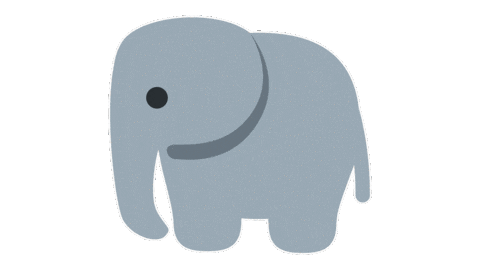 cute blue elephant doodle
