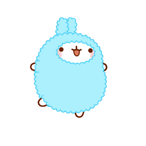 cute blue fluffy kawaii molang doodle