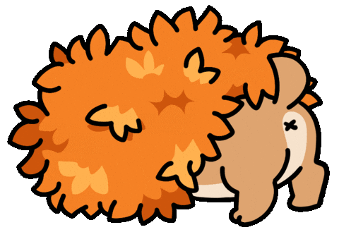 cute corgi butt wiggling autumn leaves doodle