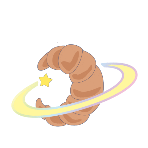 cute croissant space ring star doodle