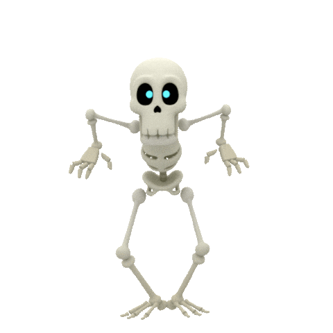 cute dancing skeleton halloween doodle