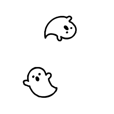 cute floating halloween ghosts doodle