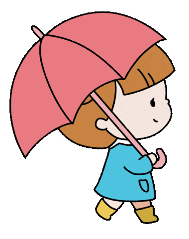 cute girl with umbrella doodle