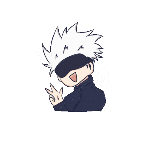 cute gojo satoru hi wave doodle