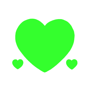 cute green hearts doodle