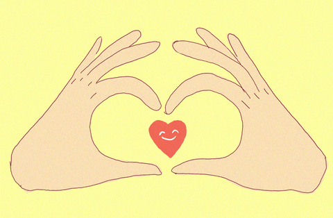 cute heart in hands doodle