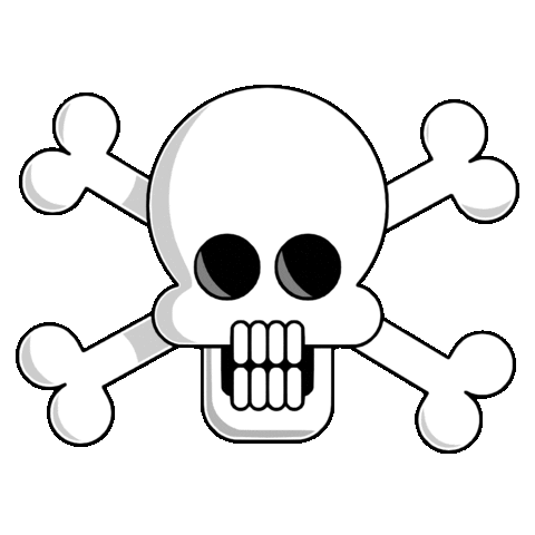 cute jolly roger skull and crossbones halloween doodle