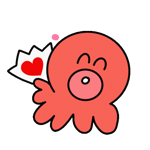 cute kawaii pink octopus sayuri love letter doodle