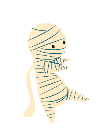 cute mummy dance halloween doodle