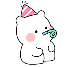 cute white bear party hat party blower doodle