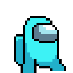 cyan among us walking pixel doodle
