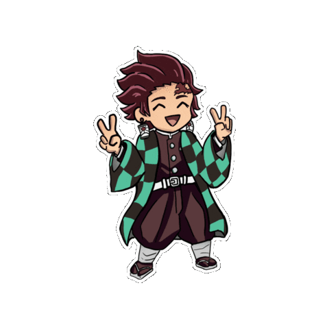 demon slayer anjiro kamado peace sign doodle