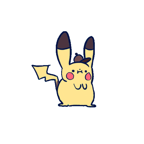 detective pikachu cute doodle