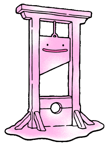 ditto pokemon guillotine pink funny meme doodle