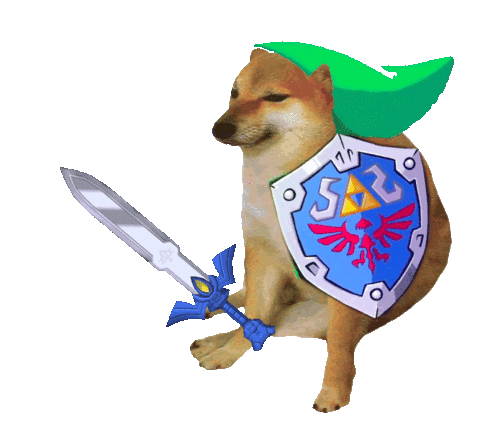 doge link legend of zelda crossover doodle