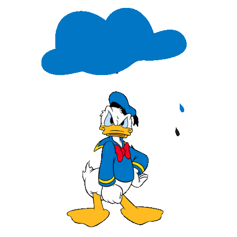 donald duck rain cloud grumpy mood doodle