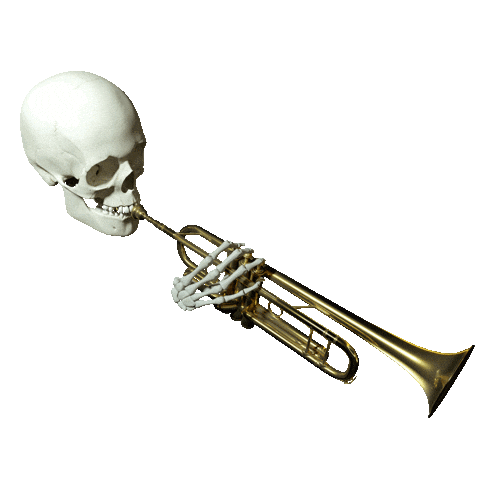 doot doot skeull trumpet meme doodle