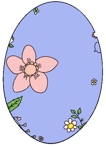 easter egg with flowers doodle