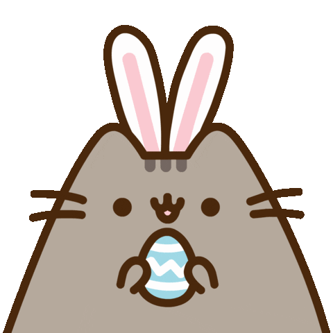 easter pusheen with egg doodle