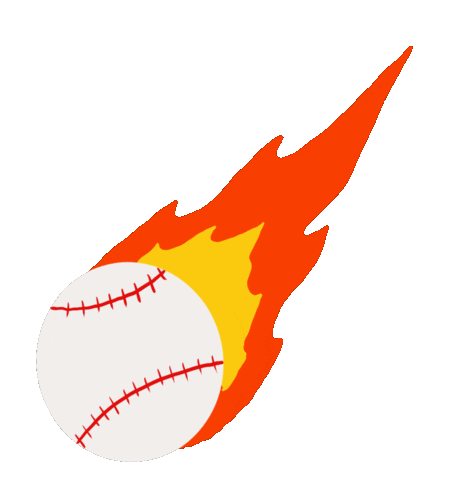 flaming baseball on fire doodle
