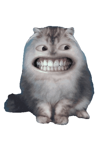 funny cat with human teeth meme doodle
