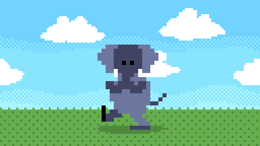 funny pixel elephant doodle