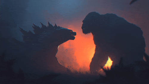 godzilla vs king kong battle scene doodle