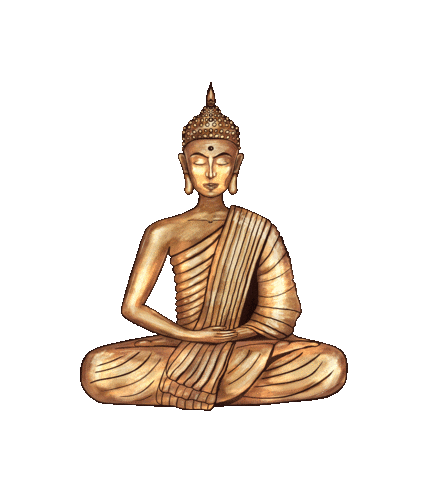 golden buddha meditation zen vibes doodle