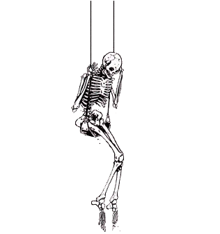 gothic skeleton swinging doodle