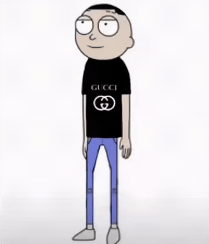 gucci morty meme doodle