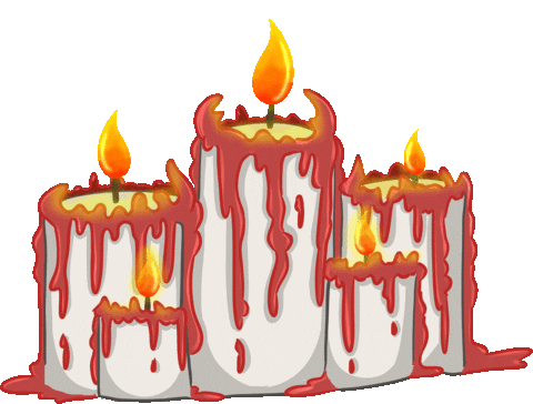halloween bloody candles doodle